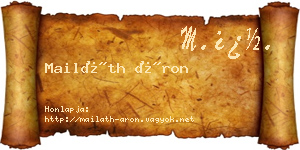 Mailáth Áron névjegykártya